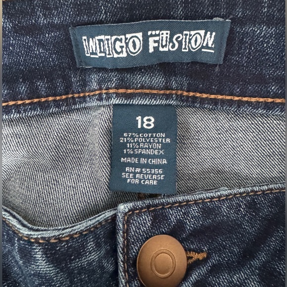 NWT Indigo Fusion Distressed Ankle Skinny Jeans, Size 18 - Picture 11 of 11